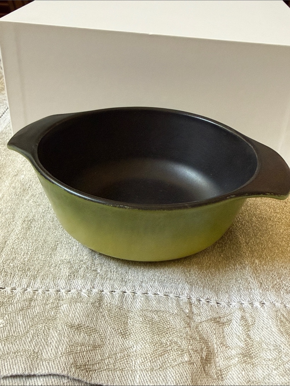 Anchor Hocking Fire King #472 individual casserole backing dish avocado green